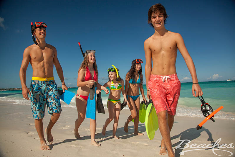 Turks & Caicos family Teens Kids Beach Snorkeling gear